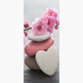 Fototapeta - DV1345 - Barevné kamínky s květy