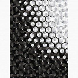 Fototapeta - PL1130 - Čierno-biely šesťuholníkový vzor