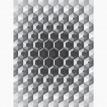 Fototapeta - PL1203 - Sivá šesťuholníková 3D ilúzia