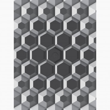 Fototapeta - PL1204 - Sivá šesťuholníková 3D ilúzia