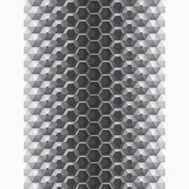 Fototapeta - PL1205 - Sivá šesťuholníková 3D ilúzia
