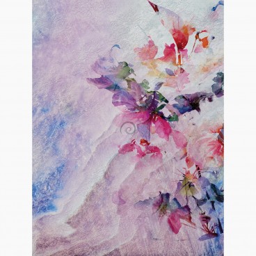 Fototapeta - PL1523 - Farebná textúra s abstraktnými kvetmi
