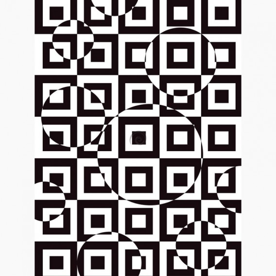 Fototapeta - PL1660 - Černo-bílá čtvercová 3D iluze