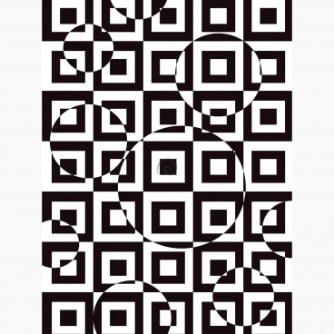 Fototapeta - PL1660 - Čierno-biela štvorcová 3D ilúzia