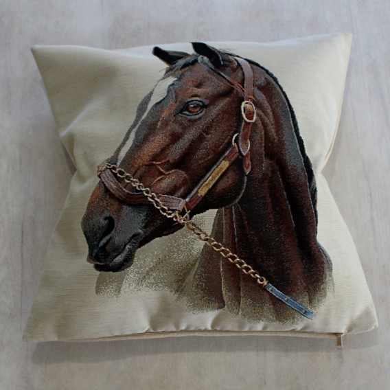 Gobelínová obliečka Hnedý kôň  45x45cm