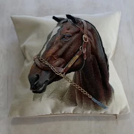Gobelínová obliečka Hnedý kôň s čiernou hrivou 45x45cm