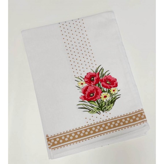 Kuchyňské utěrky 2ks set Vlčí máky 2 hnědá