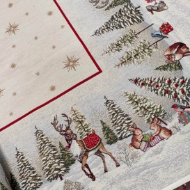 Gobelinový obrus Mikuláš a saně 140x250cm