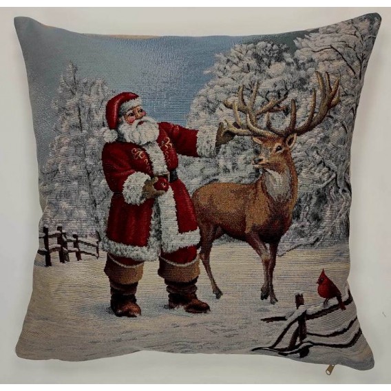 Gobelínový povlak Mikuláš v lese 45x45cm