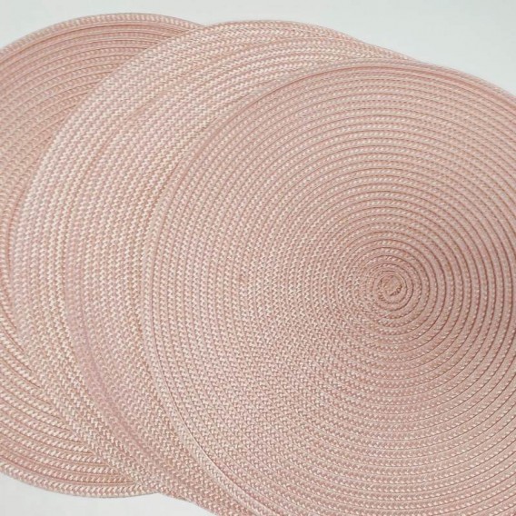 Prestieranie ratan pudrová ružová  kruh 38cm