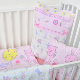 Detské posteľné obliečky bavlnené Ružová rozprávka