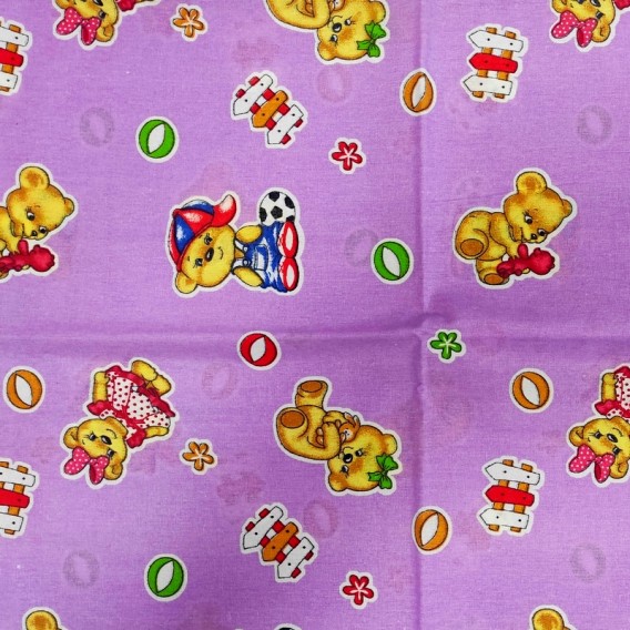 Detské posteľné obliečky bavlnené fialové AB068