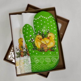 Kuchynský set 2+1 velikonočný kuřátko zelené