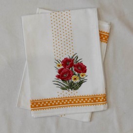 Kuchyňské utěrky 2ks set Vlčí máky 2 žlutá