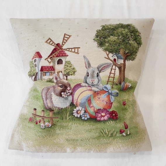 Gobelinova obliečka Zajace na ceste 45x45