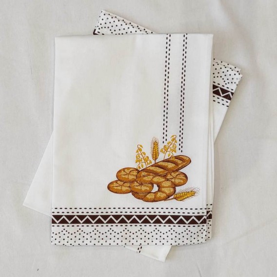 Kuchynské utierky 2ks pečivo tmavo hnedá