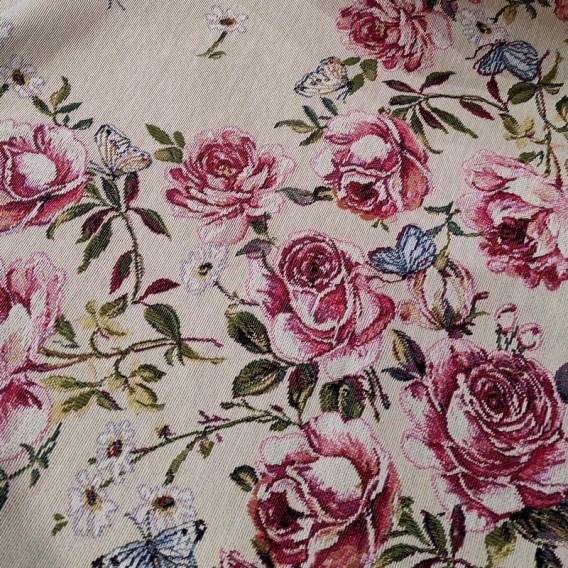 Gobelínový obrus Ruže - béžov 100x100cm