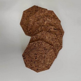 Korkové podložky pod pohár set 8ks hexagon