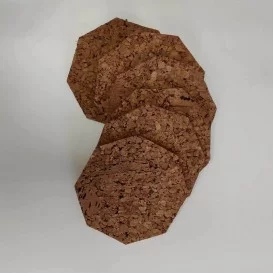 Korkové podložky pod pohár set 8ks hexagon
