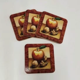 Korkové podložky pod pohár set 4ks - ovocie