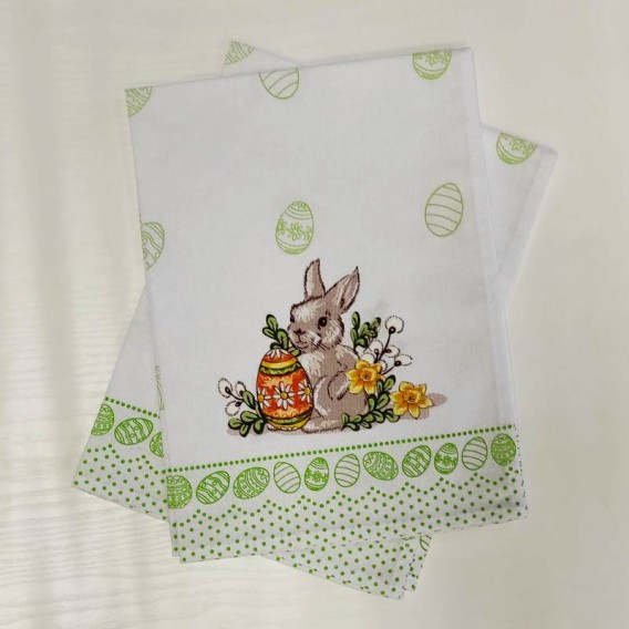 Kuchyňské utěrky velikonoční 2SET Zajíček 2 zelená