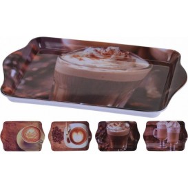 Podnos melamín 21x14cm - káva