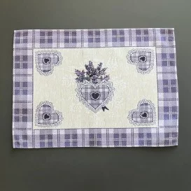 Gobelínový obrus Levanduľové srdce  33x45cm