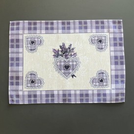 Gobelínový ubrus Levandulové srdce 33x45cm