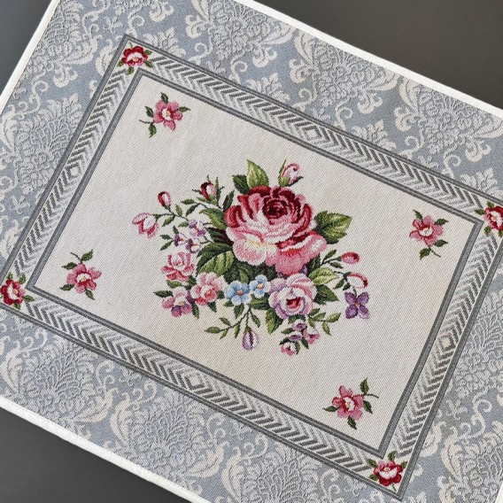 Gobelínový obrus Romantické ruže sivé 40x50cm