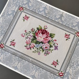 Gobelínový obrus Romantické ruže sivé 40x50cm
