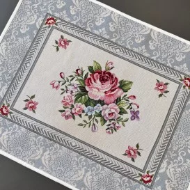 Gobelínový obrus Romantické ruže sivé 40x50cm