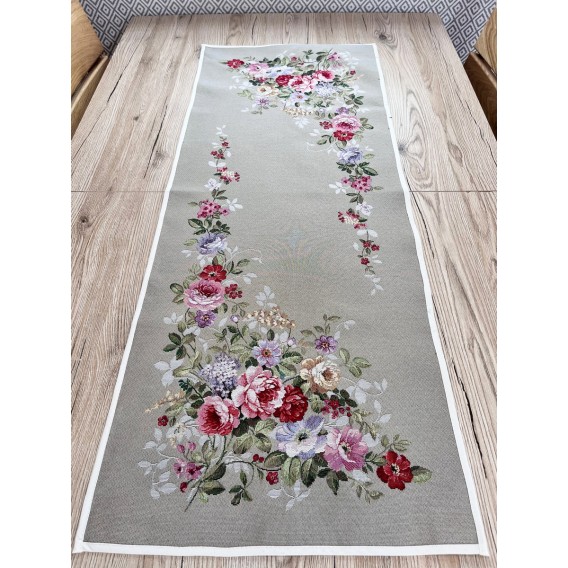 Gobelínový  ubrus Růžový sad mokka 40x100cm