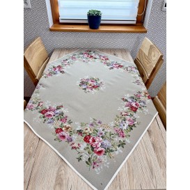 Gobelínový  ubrus Růžový sad mokka 100x100cm