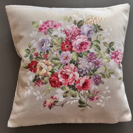 Gobelínová obliečka Ružový sad mokka 45x45cm
