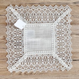 Obrus s krajkou biely 2603 30x30cm