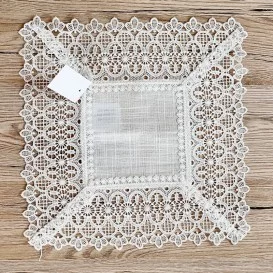 Obrus s krajkou biely 2603 30x30cm