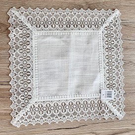 Obrus s krajkou biely 2603 35x50cm