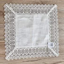 Obrus s krajkou biely 2603 35x50cm
