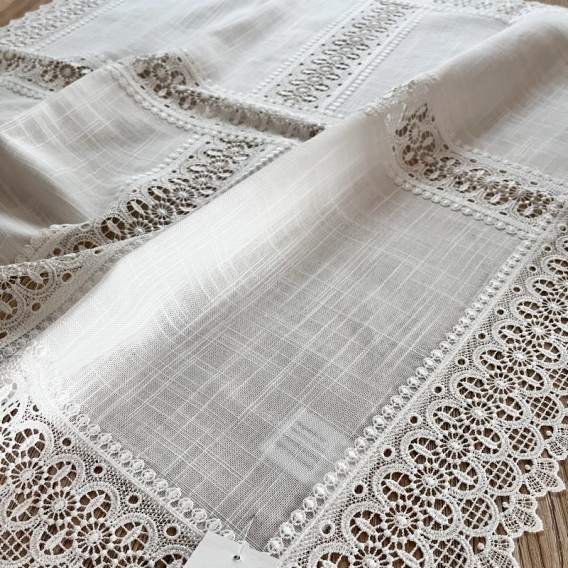 Ubrus s krajkou bílí 2603 40x85cm