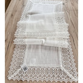 Ubrus s krajkou bílí 2603 40x150cm