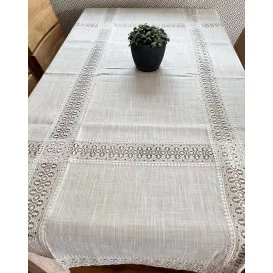 Obrus s krajkou biely 2603 130x170cm