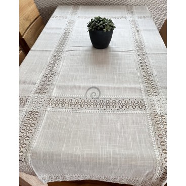 Obrus s krajkou biely 2603 130x170cm