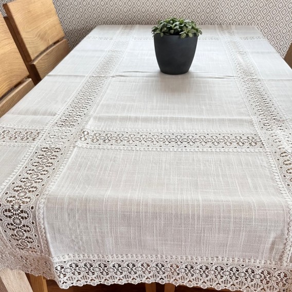 Ubrus s krajkou bílí 2603 130x170cm