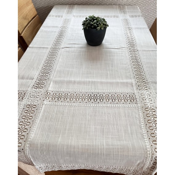 Obrus s krajkou biely 2603 130x170cm