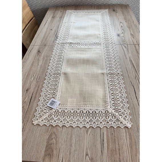 Ubrus s krajkou béžový 2814 40x110cm