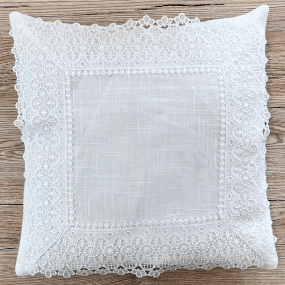Obliečka na vankúš s krajkou biela 2603 40x40cm