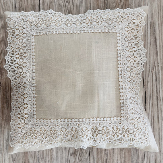 Obliečka na vankúš s krajkou biela 2603 40x40cm