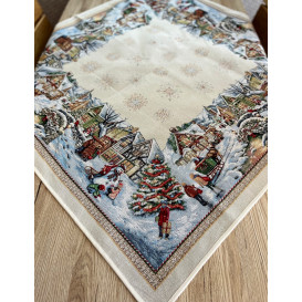 Gobelínový obrus Zima v meste  100x100cm