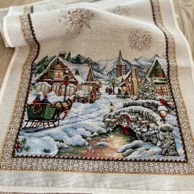 Gobelínový obrus Zima v meste  40x100cm