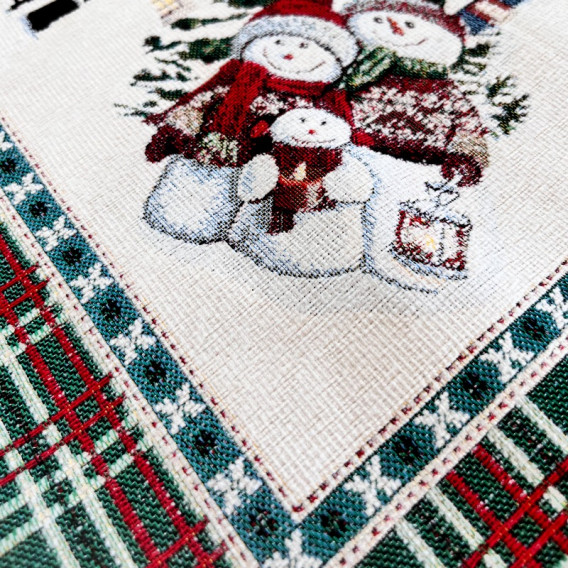 Gobelínový obrus Veselí snehuláci 100x100cm